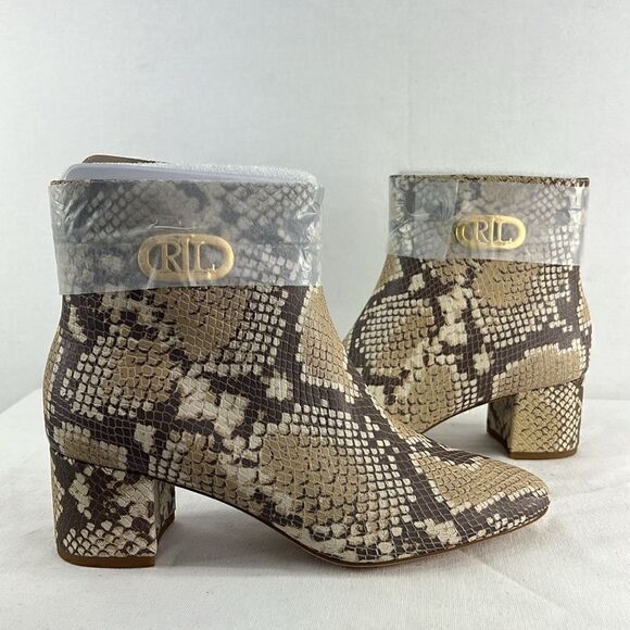 Lauren Ralph Lauren Wynne II Booties- Farro/FX Back Scale Python- Size 8.5M- NIB - Picture 5 of 7